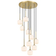 Elara Frosted Glass 10 Light Pendant